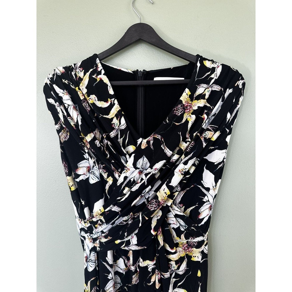 Jason Wu Midi Dress Size 8 Wild Orchid Jersey Cross Over Rouching Black …​​ - Picture 7 of 15